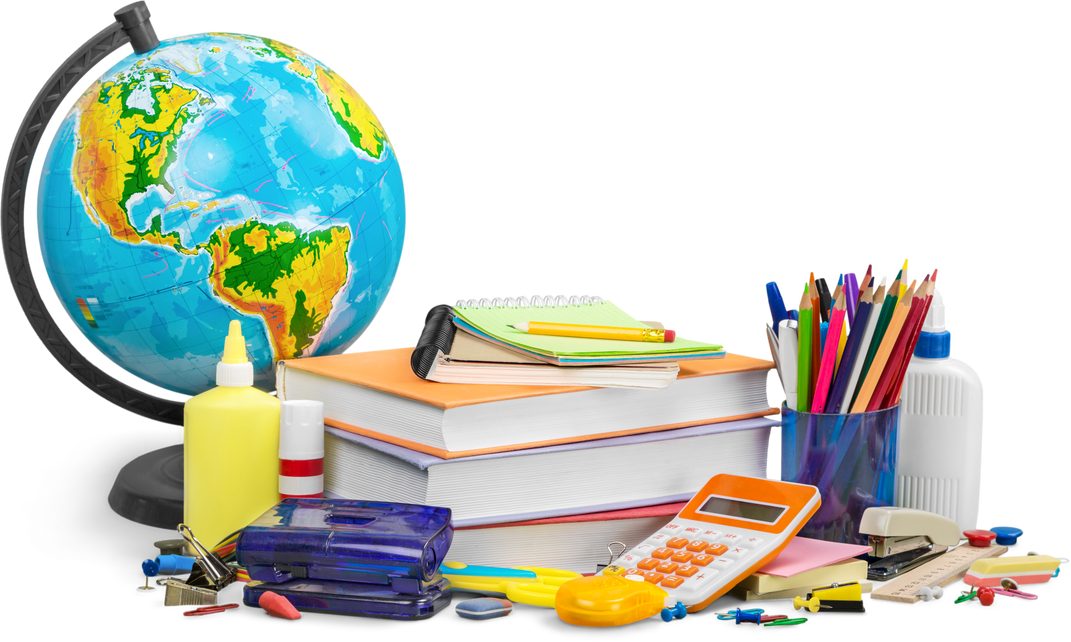 School and Office Supplies Isolated